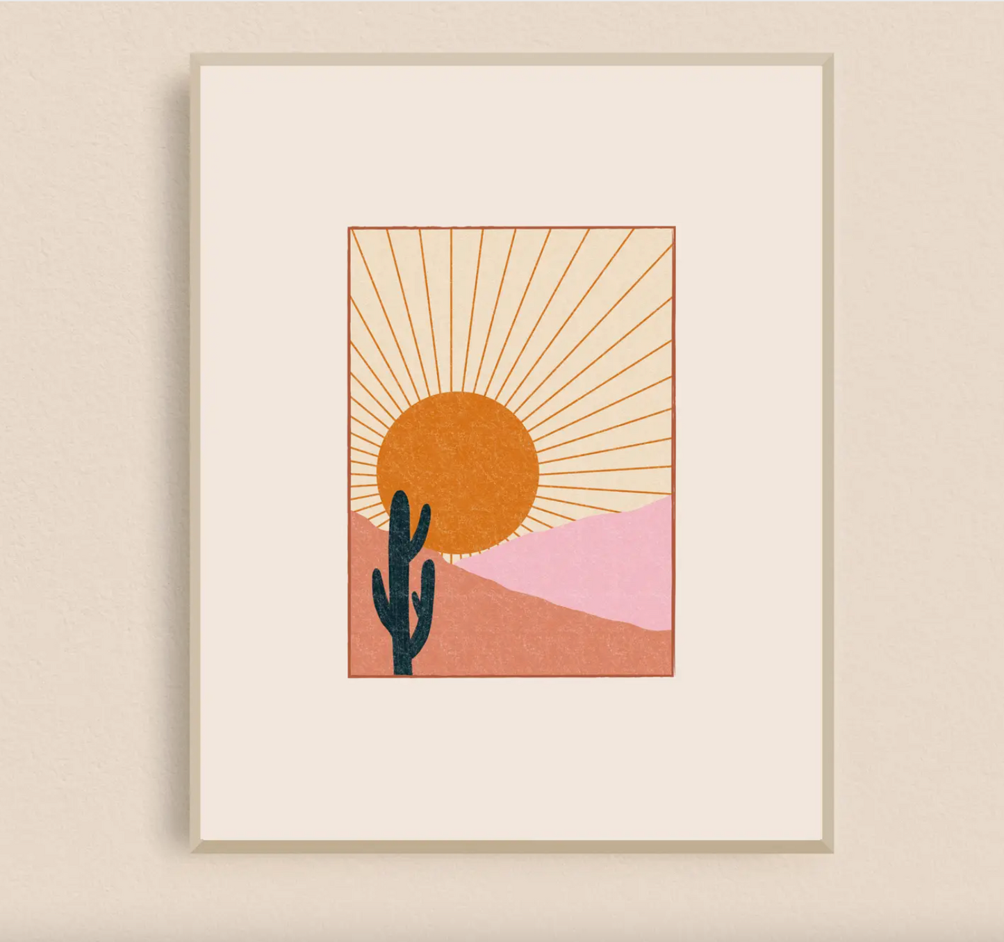 Cactus Desert Sun Art Print